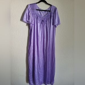 Vintage purple silky nightgown slip dress | size S-L